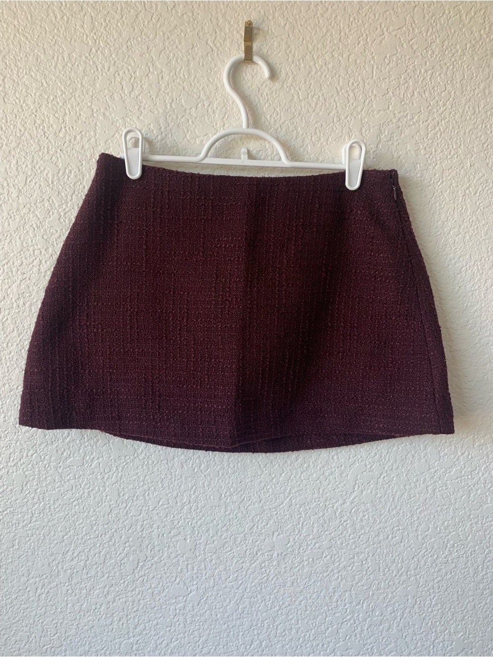 Cotton On Wine Tweed Mini Skirt